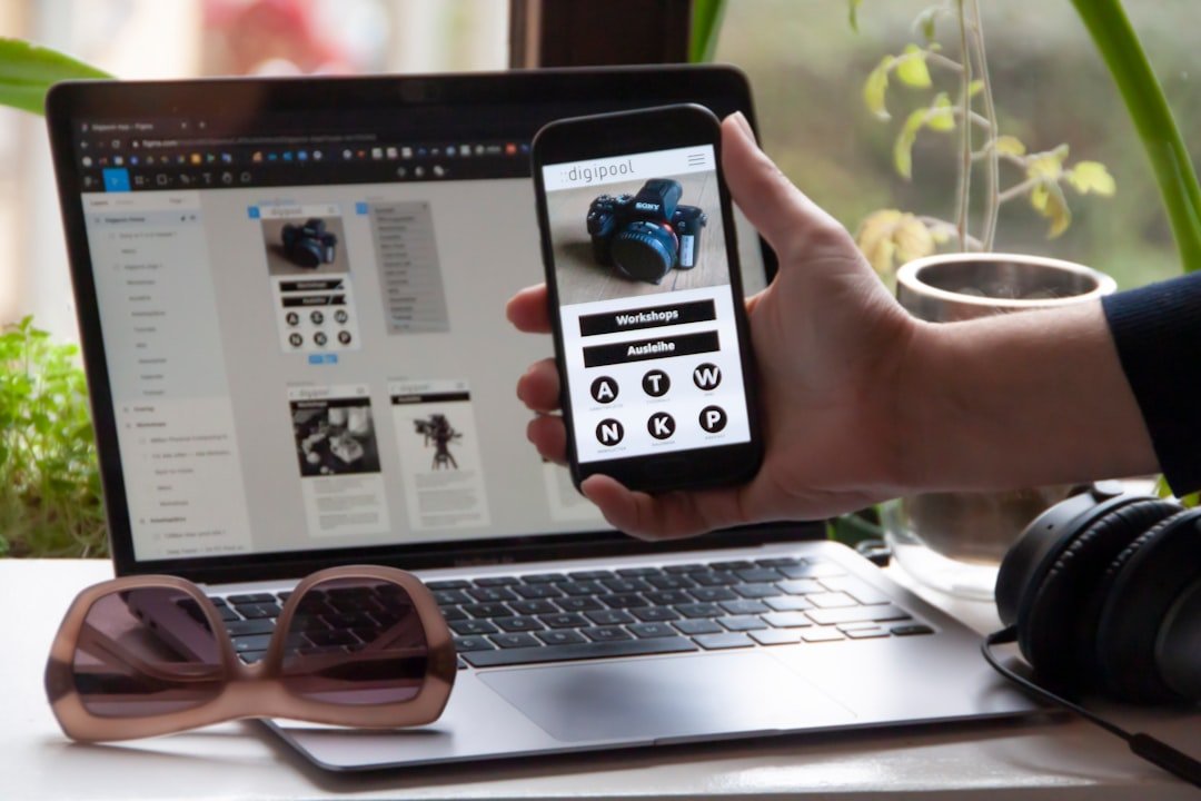 Egy modern webdesign elemeit tartalmazó képernyő